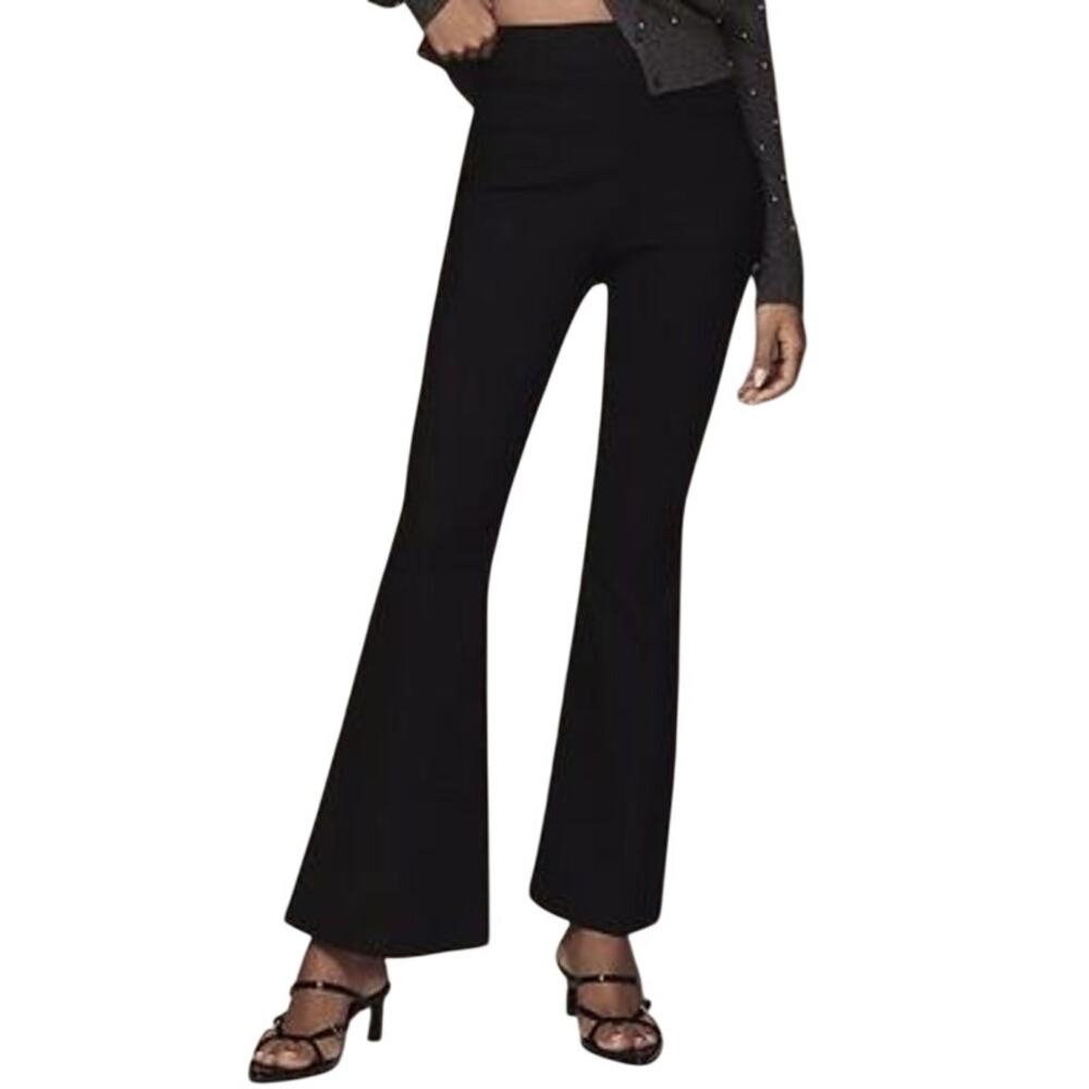 Anthropologie The Essential Slim Flare Trouser Black Velvet Size US 2 / 34
